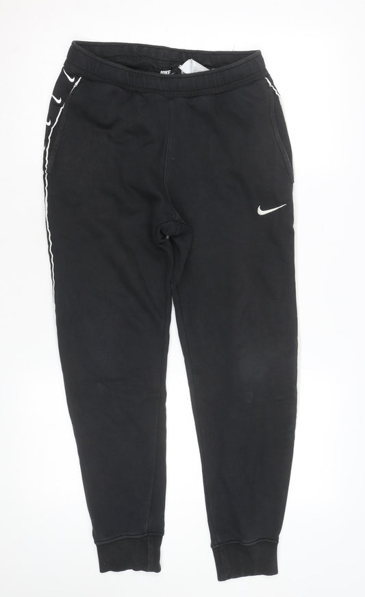 Nike Men's Black XS Jogger Fleece Trousers with Side Stripe