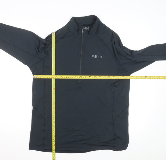 Rab Men's Black L 1/2 Zip Lightweight Activewear Jacket