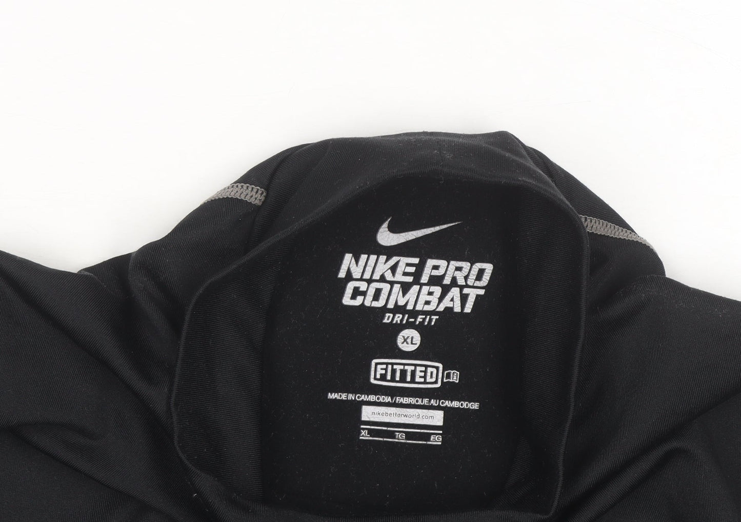 Nike Men's Black XL Pro Combat Dri-Fit Long Sleeve Compression Top