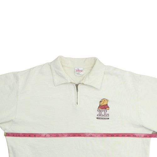 Disney Store Womens Ivory 1/4 Zip Sweatshirt XL Winnie the Pooh