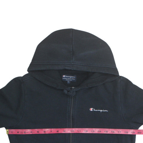 Champion Women's Black Full Zip Hoodie L Hooded Sweatshirt