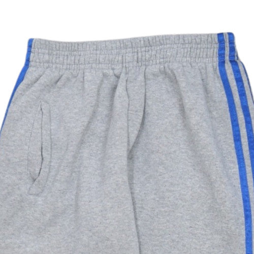 Adidas Men’s Grey Track Pants L Elastic Waist Fleece Comfort
