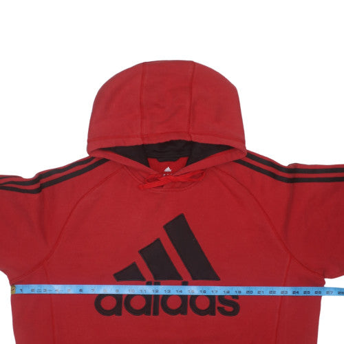 Adidas Men's Red XL Pullover Hoodie with Black Logo