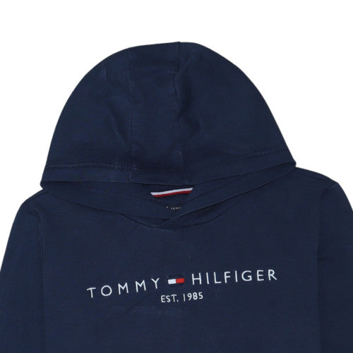 Tommy Hilfiger Womens Navy Blue Pullover Hoodie Size 14 Cotton Blend