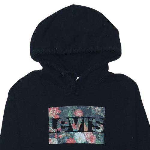 Levi's Men's Black Floral Logo Pullover Hoodie Size L