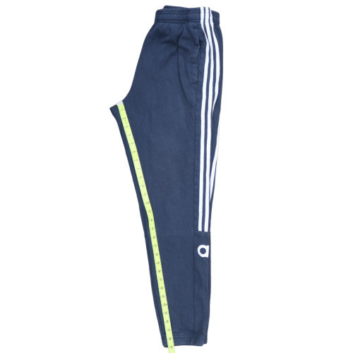 adidas Men's Blue Regular Fit Track Pants M with Side Stripes