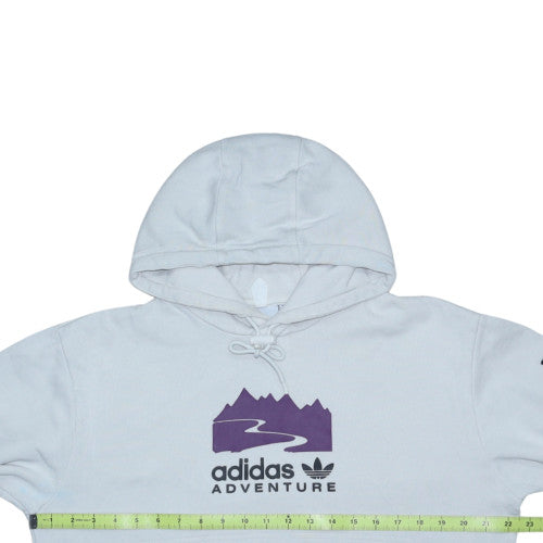 adidas Men White Pullover Hoodie M Adventure Graphic Outdoor
