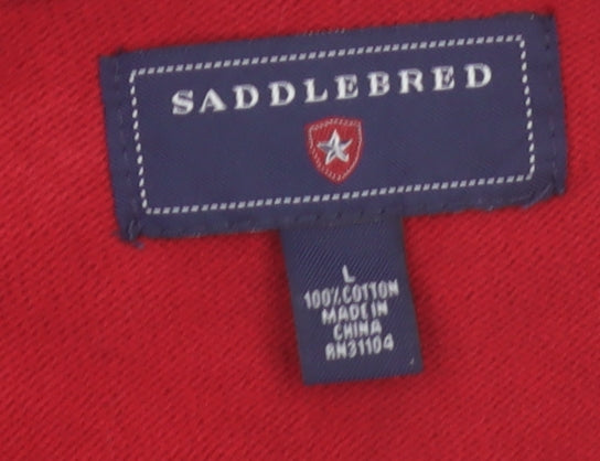 Saddlebred Men’s Red Argyle Sleeveless Cotton Knit Vest L