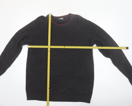 Columbia Men's Grey Cotton Crew Neck Knit Jumper Size L
