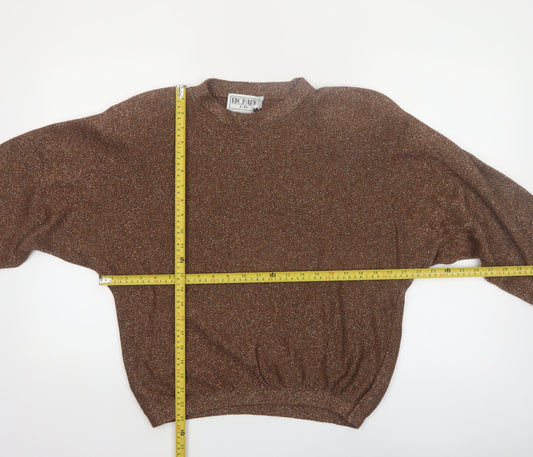 Richard & Co. Women’s Brown Metallic Knit Mock Neck Jumper S