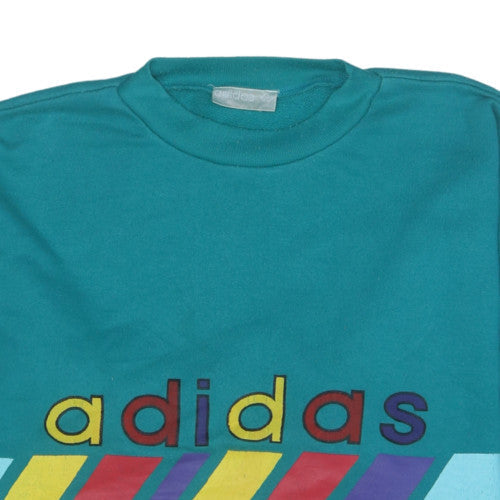 Adidas Women’s Teal Graphic Logo Pullover Sweatshirt Size L