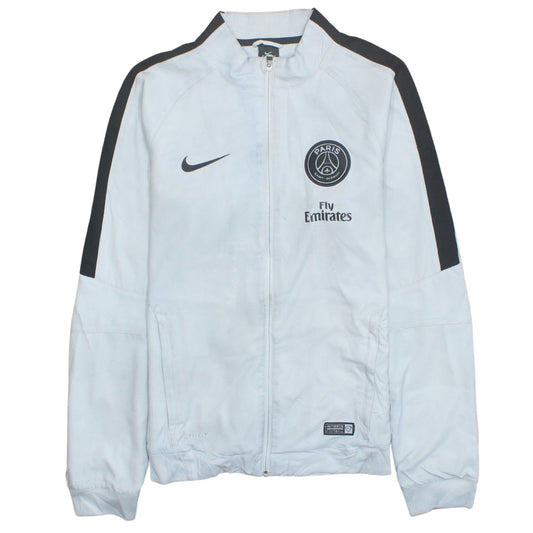 Nike PSG Men's White Track Jacket Small Dri-Fit Full Zip Football Top