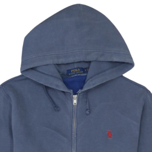 Ralph Lauren Men's Blue Full Zip Hoodie Size S Classic Logo Cotton Blend