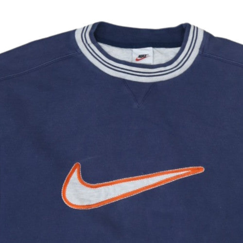 Nike Mens Blue L Pullover Crew Neck Embroidered Sweatshirt