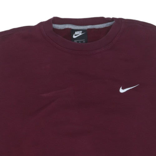 Nike Men's Burgundy Crew Neck Sweatshirt XL Cotton Blend Classic Style