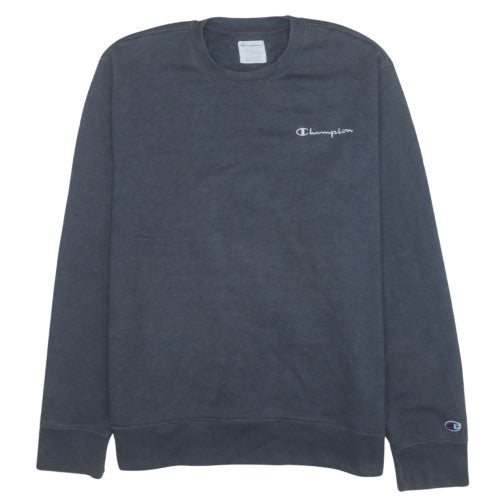 Champion Men's Grey Pullover Sweatshirt L Logo Crew Neck