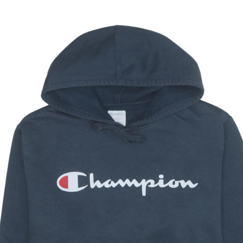 Champion Men's Blue Pullover Hoodie XL Logo Fleece Sweatshirt