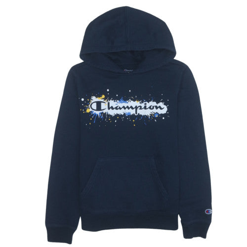 Additional front view of Champion boys’ blue pullover hoodie xl fleece graphic logo sweatshirt