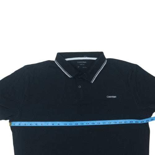 Calvin Klein Men's Black Liquid Touch Polo Shirt XL Cotton