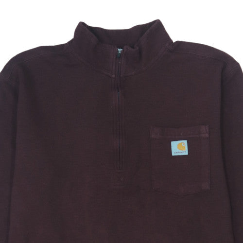 Carhartt Men’s Brown XL Relaxed Fit 1/4 Zip Heavyweight Sweatshirt