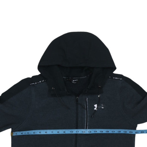 Under Armour Mens Black Full Zip Hoodie Size M Loose Fit Sportswear