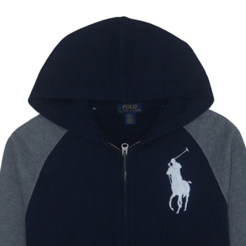 Ralph Lauren Boys Blue Full Zip Hoodie Size 14-16 Years Cotton Blend