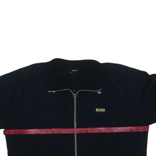 Hugo Boss Men's Black Gold Logo Track Jacket Size L Full Zip