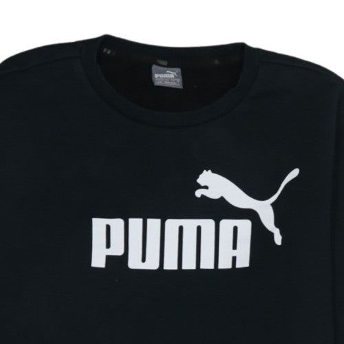 Puma Men's Black Logo Crew Neck Sweatshirt L Regular Fit