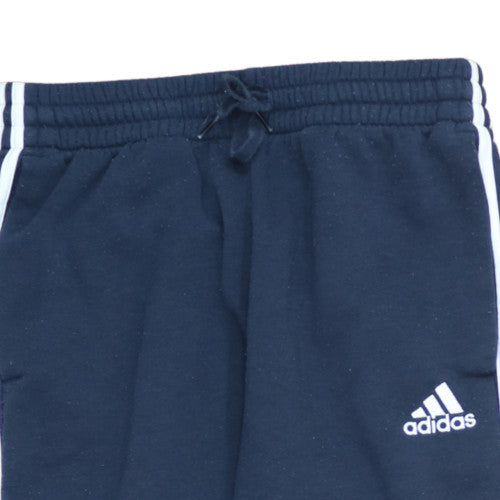 Adidas Men Blue Jogger Trousers M Regular Fit Elastic Waist