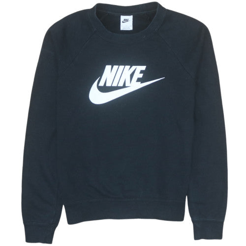 Nike Women Black Crew Neck Pullover Sweatshirt Size Small 155/80A