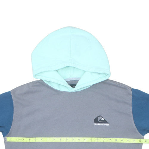 Quiksilver Boys Blue Grey Pullover Hoodie Size L Cotton Blend