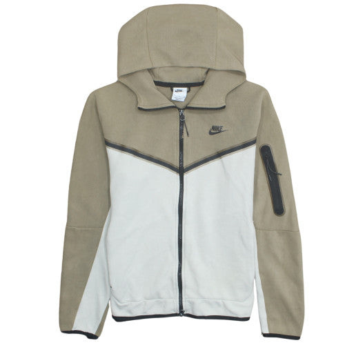 Nike Men's Beige Full Zip Hoodie Size S Cotton Casual Sportswear
