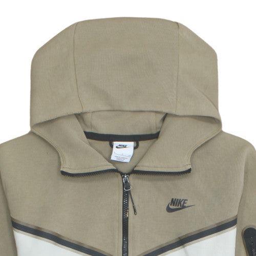 Nike Men's Beige Full Zip Hoodie Size S Cotton Casual Sportswear