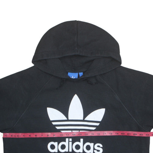Adidas Womens Black XL Pullover Hoodie with Logo Print