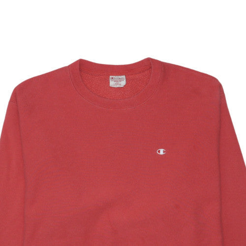 Champion Men's Red Reverse Weave Crew Neck Sweatshirt Large Vintage
