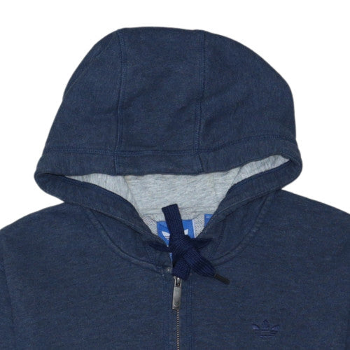 Adidas Mens Blue Full Zip Hoodie Size M Hooded Sweatshirt