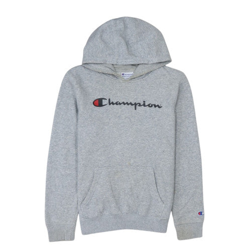 Champion Boys Grey Pullover Hoodie Size 14 Classic Fit Fleece Lined