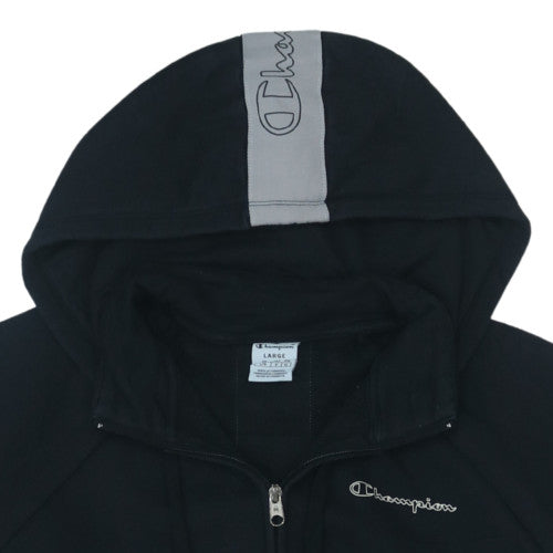 Champion Men's Black Full Zip Hoodie L Regular Fit Sportswear