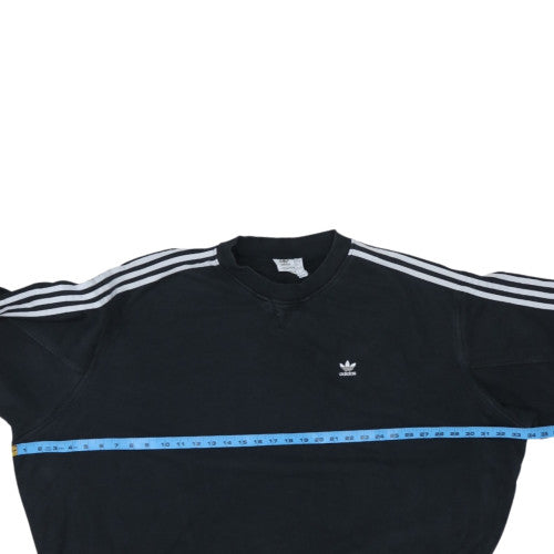 Adidas Womens Black 2XL Pullover Sweatshirt with Stripes