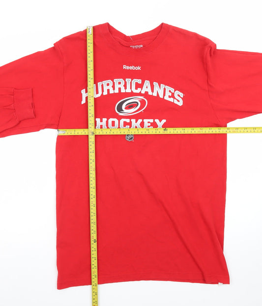 Reebok Men's Red Long Sleeve Hurricanes Hockey T-Shirt M
