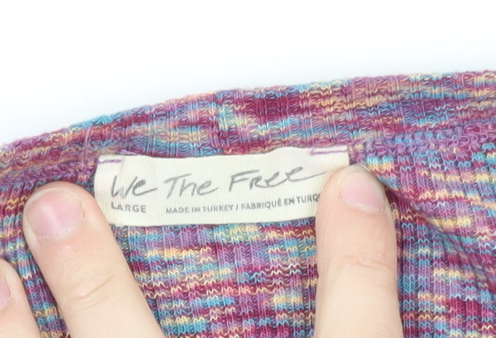 We The Free Women's Multicoloured L Cold Shoulder Knit Jumper