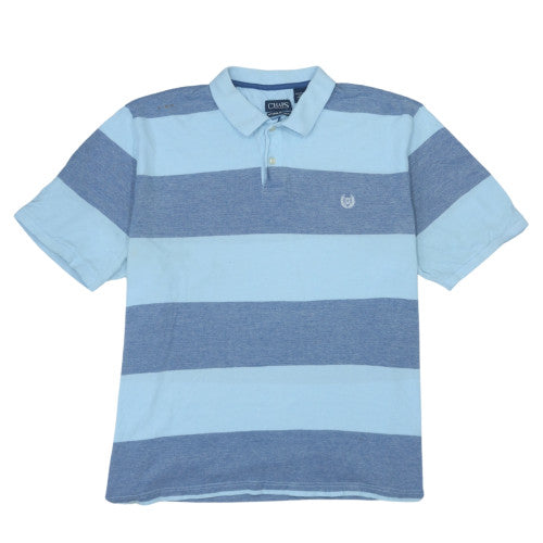 Chaps Men's Blue Striped 2XL Cotton Polo Shirt