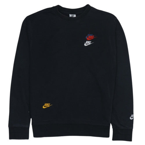 Nike Men's Black Embroidered Logo Sweatshirt Size M Crew Neck