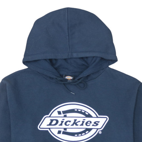 Dickies Men's Blue Pullover Hoodie L Fleece Logo Sweatshirt