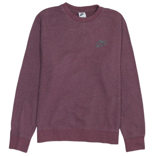 Nike Womens Burgundy Cotton Blend Crew Neck Pullover Sweatshirt M
