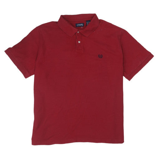 Chaps Men's Red Cotton Short Sleeve Polo Shirt XXL