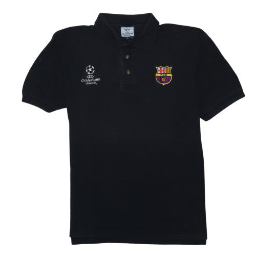 UEFA Champions League Mens Black Polo Shirt L Embroidered FCB Badge