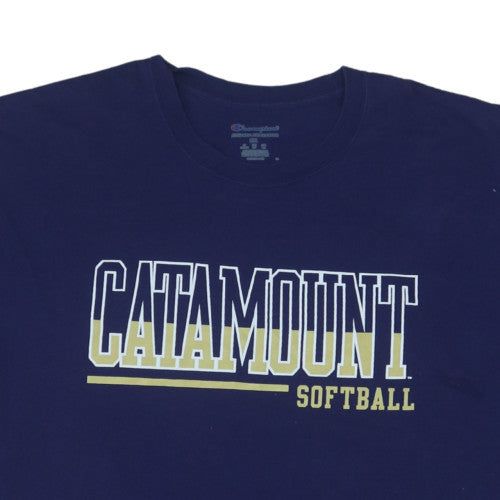 Champion Men's Blue Catamount Softball 3XL Graphic T-Shirt