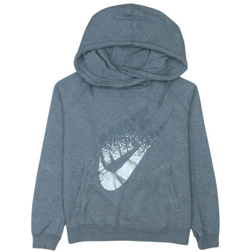 Nike Women’s Grey Pullover Hoodie Large Cotton Blend Logo Sweatshirt