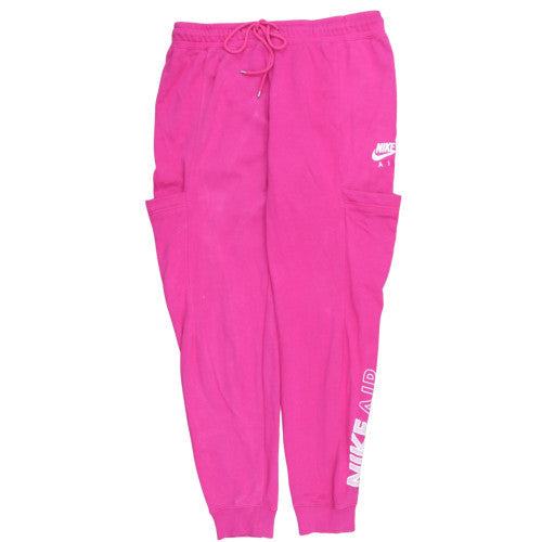 Nike Womens Pink Jogger Sweatpants M Elastic Waist Fleece Activewear